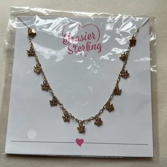 Frasier Sterling Gold Butterfly Necklace - Picture 4 of 4